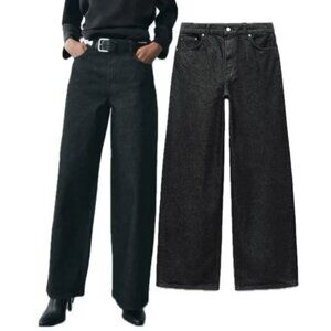 NEW ZARA Mid-Waist Loose-Fit Baggy Wide leg Jean 8